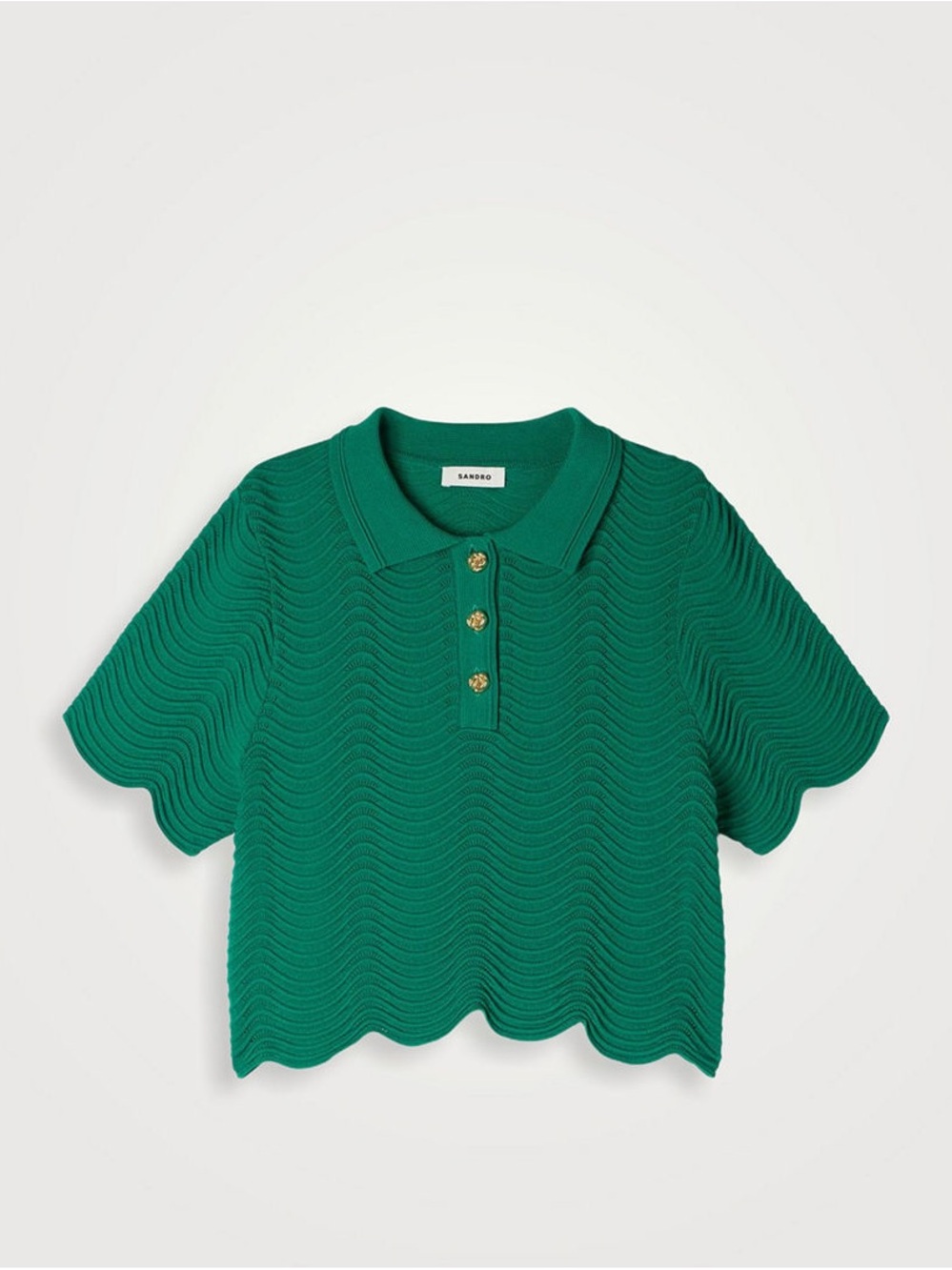 Sandro Cropped Decorative Knit Sweater